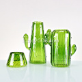 Vase Cactus En Verre Vert.